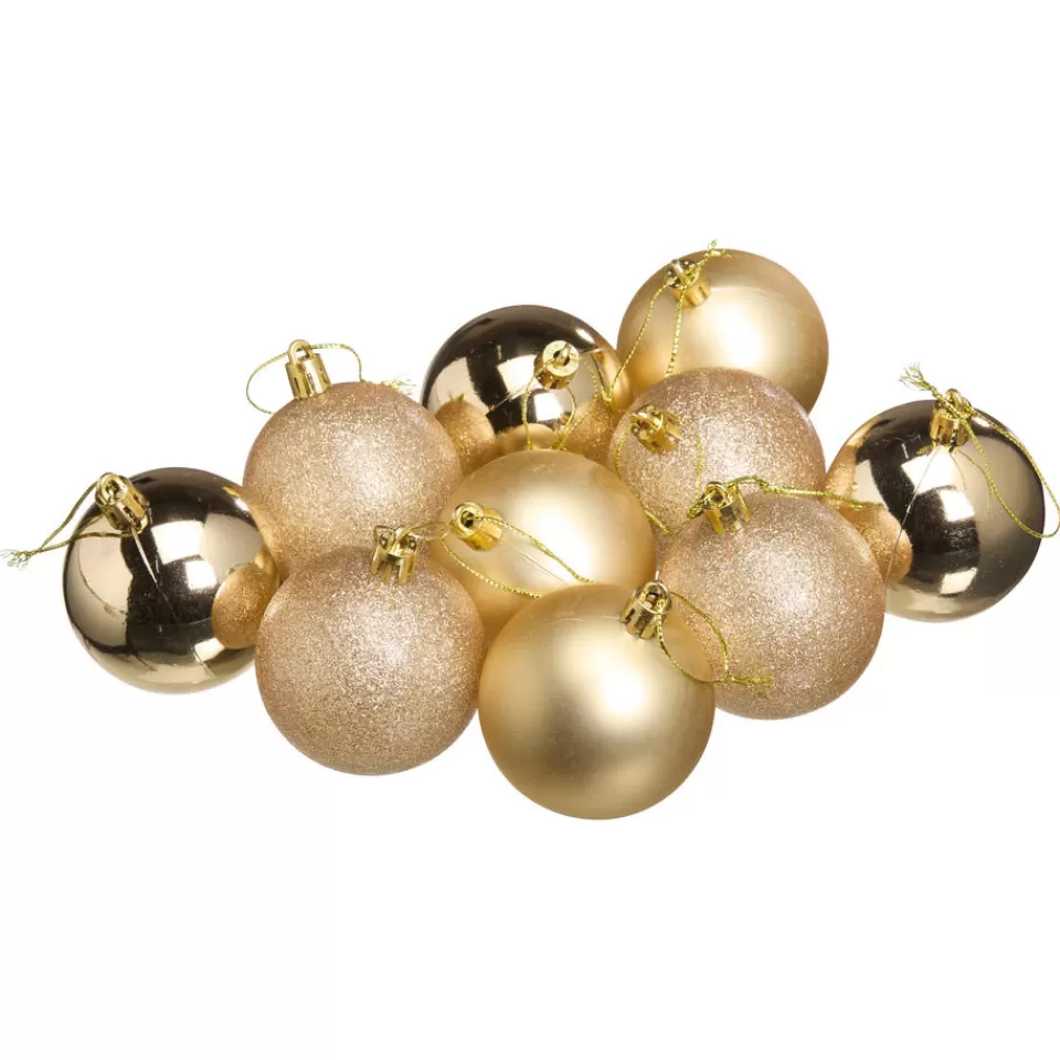 Kwantum Kerstballen Champagne - 10 Stuks | Kerstballen & Kerstornamenten