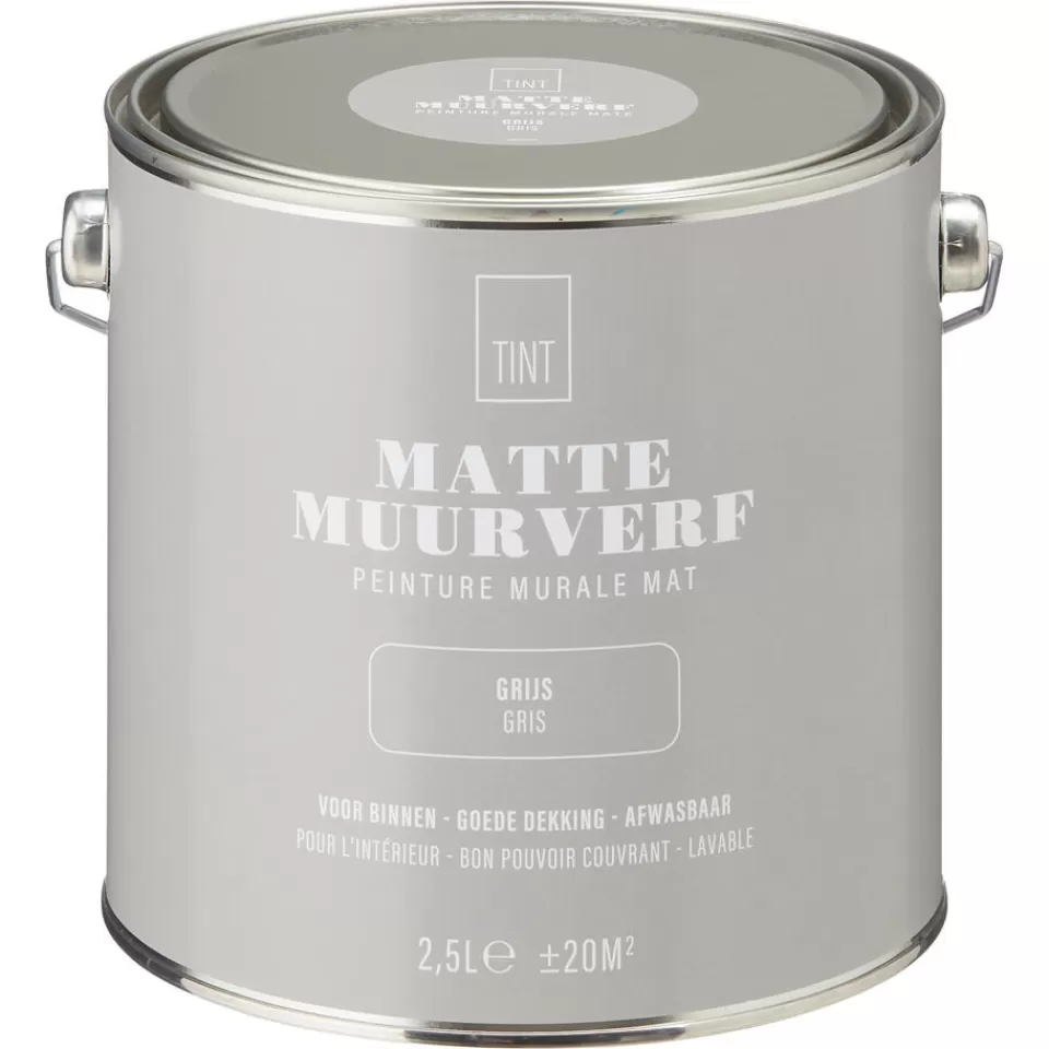 Kwantum Muurverf Mat Grijs 2.5 L | Muurverf