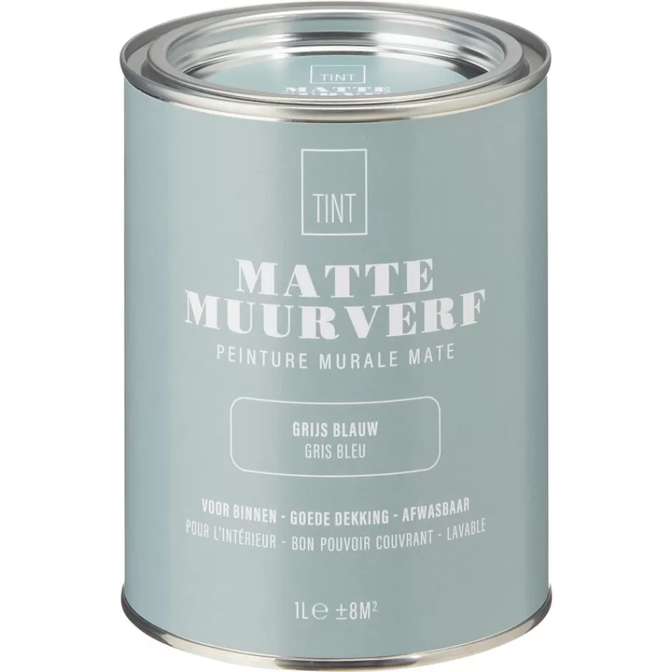 Kwantum Muurverf Mat Grijs Blauw 1 L | Muurverf