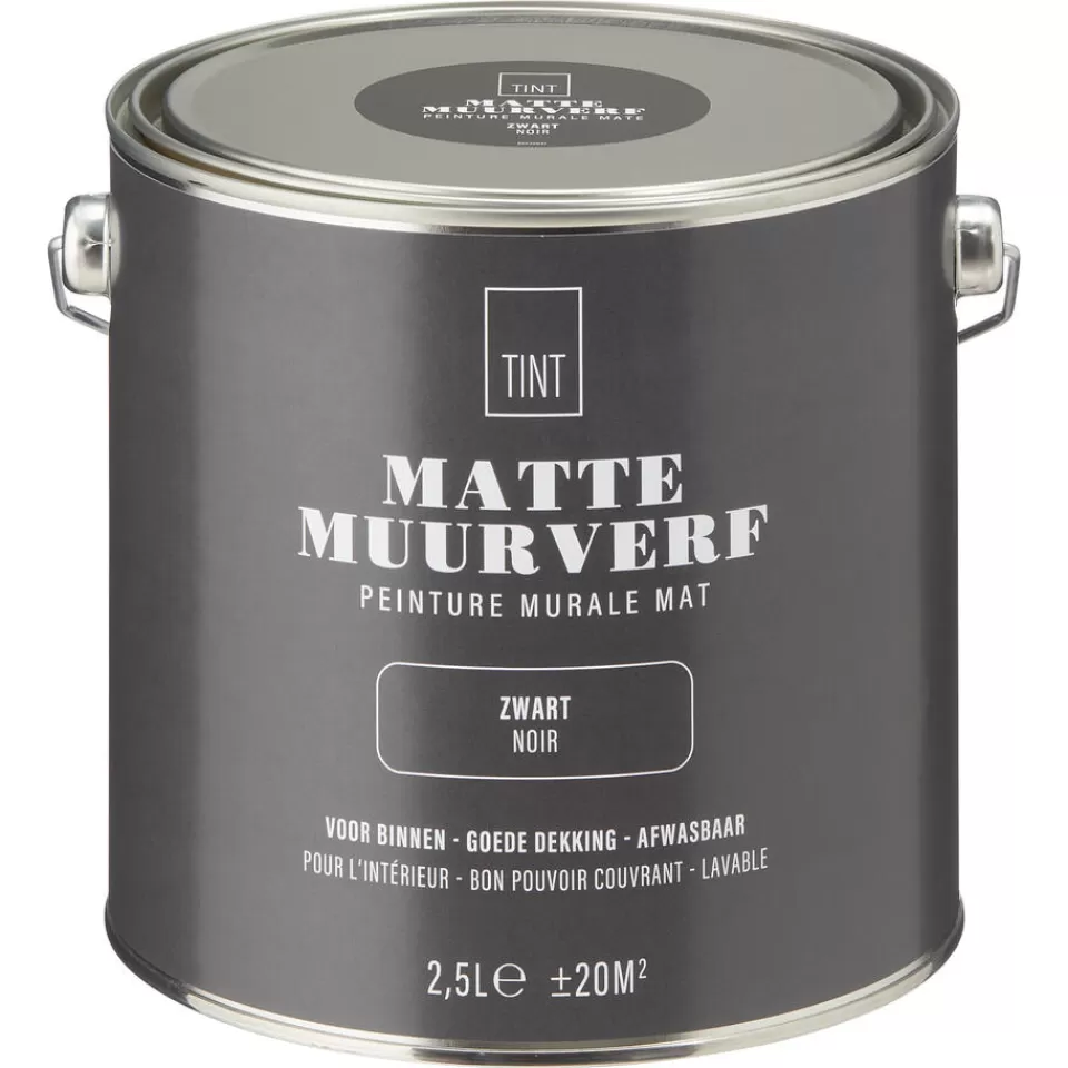 Kwantum Muurverf Mat Zwart 2.5 L | Muurverf