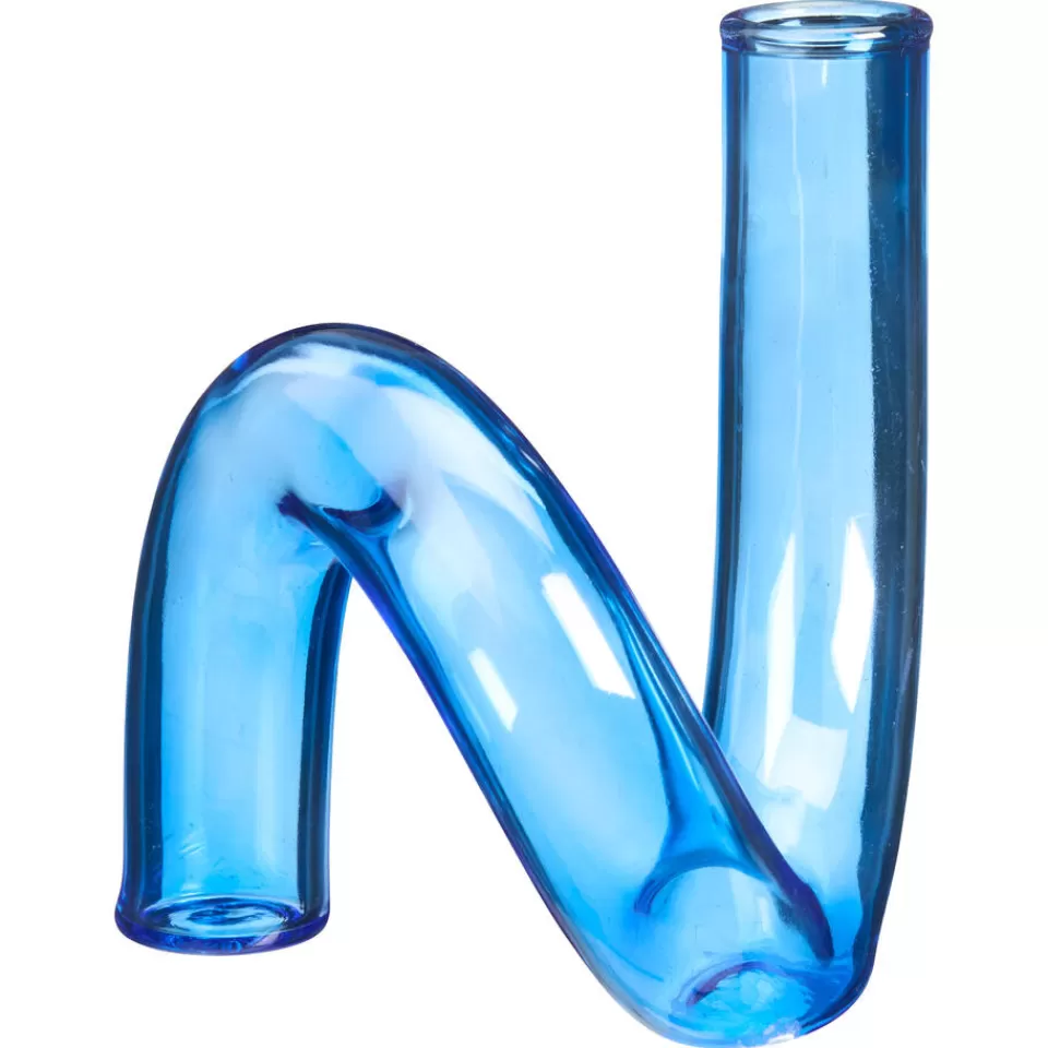 Kwantum Vaas Tube Blauw 13x15x15 Cm | Vazen & Potten