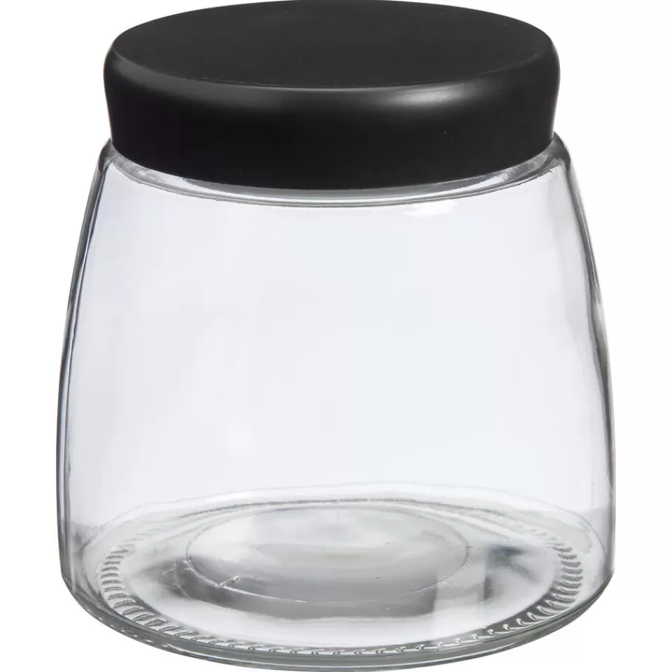 Kwantum Voorraadpot Glas Zwart - 12,5 Cm 13 Cm | Voorraadpotten & Blikken