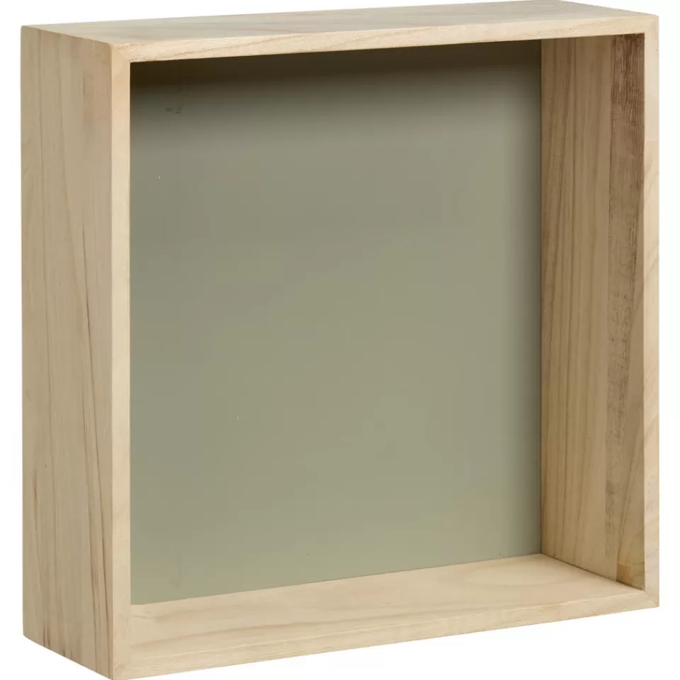 Kwantum Wanddecoratie Hout Olijfgroen Maat L 30x10x30 Cm | Wanddecoratie